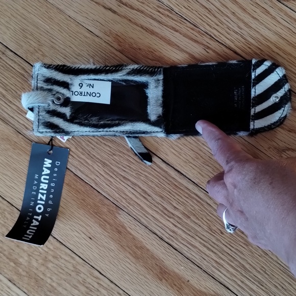 Maurizio Taiuti Luggage Hang Tag Calfhair Zebra Print Italy NWT - Picture 4 of 6